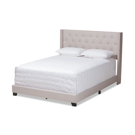 Baxton Studio Brady Modern Beige Upholstered King Size Bed 149-8946